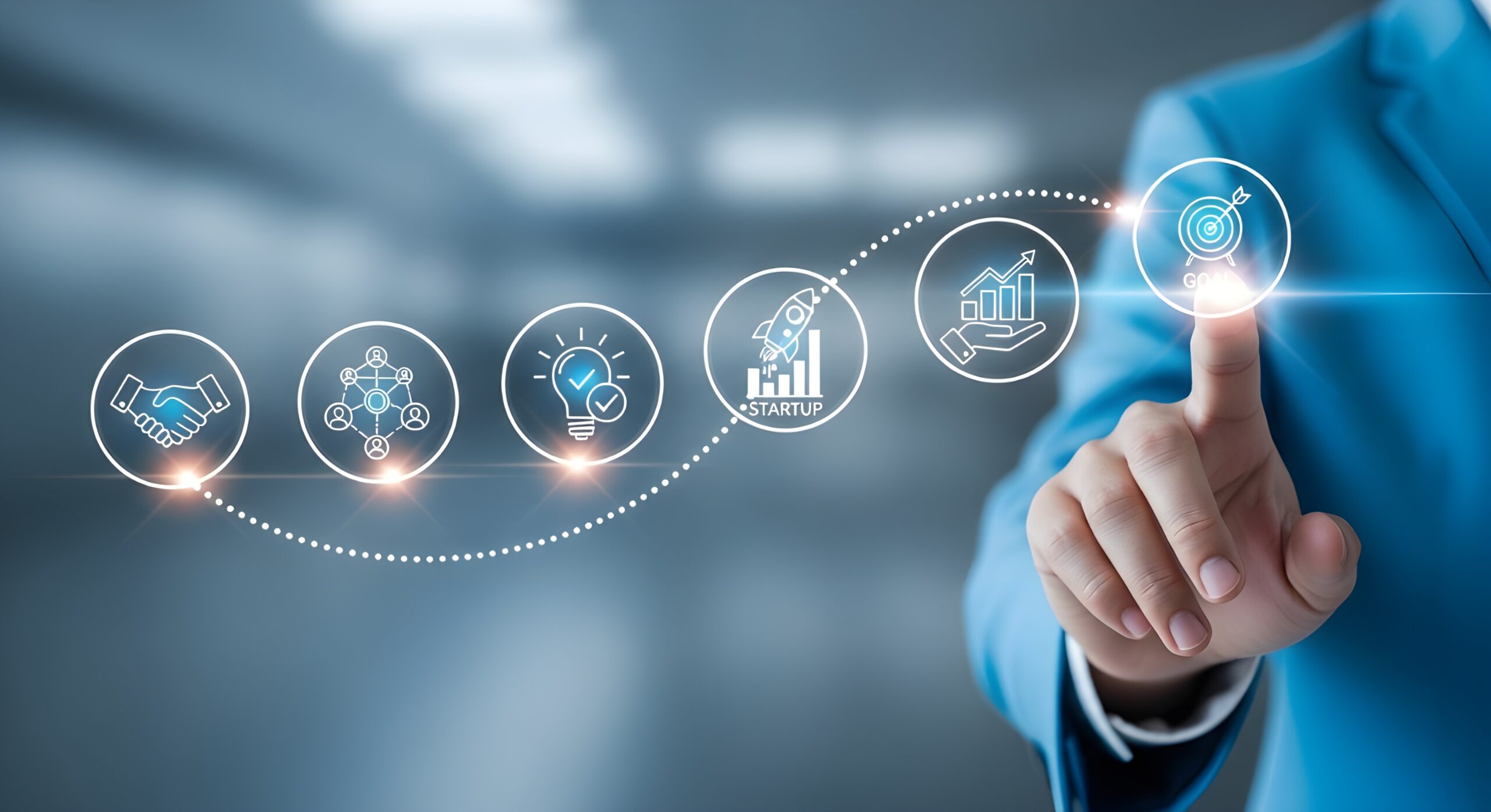 Business Strategy and Growth Concept Reaching the Goal